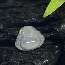 玉吉阁珠宝首饰天然缅甸翡翠A货白冰种佛公吊坠挂件工厂直销批发