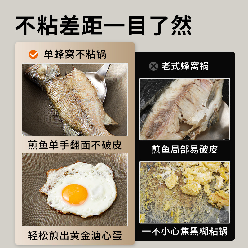 Olla de titanio resistente al desgaste de doble cara, sartén antiadherente con escudo de titanio, sartén doméstica, sartén de acero inoxidable, sartén universal de fondo plano