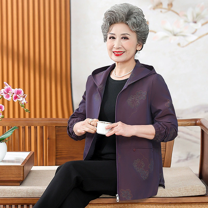 Весенняя одежда для женщин среднего и пожилого возраста тонкое пальто для 60 лет, для 70 лет, для мамы и жены, весенне-осенняя ветровка, куртка для бабушки 80, верхняя одежда