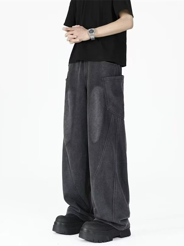 Retro jeans, trousers, loose straight fit, for teenagers