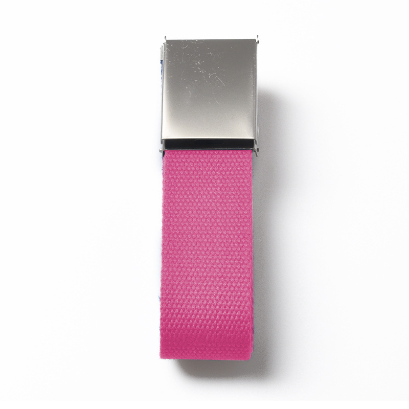 Cinturón lona de algodón tejido de poliéster directo de fábrica cinturón de hebilla Lisa esmerilado cinturón de color caramelo opcional multicolor