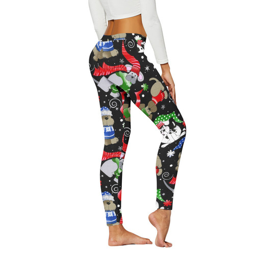 Women's Cross-Border Yoga Christmas 2024 Digital Pants Western Pants Christmas Elastic Bottoms New Women's Autumn Pants