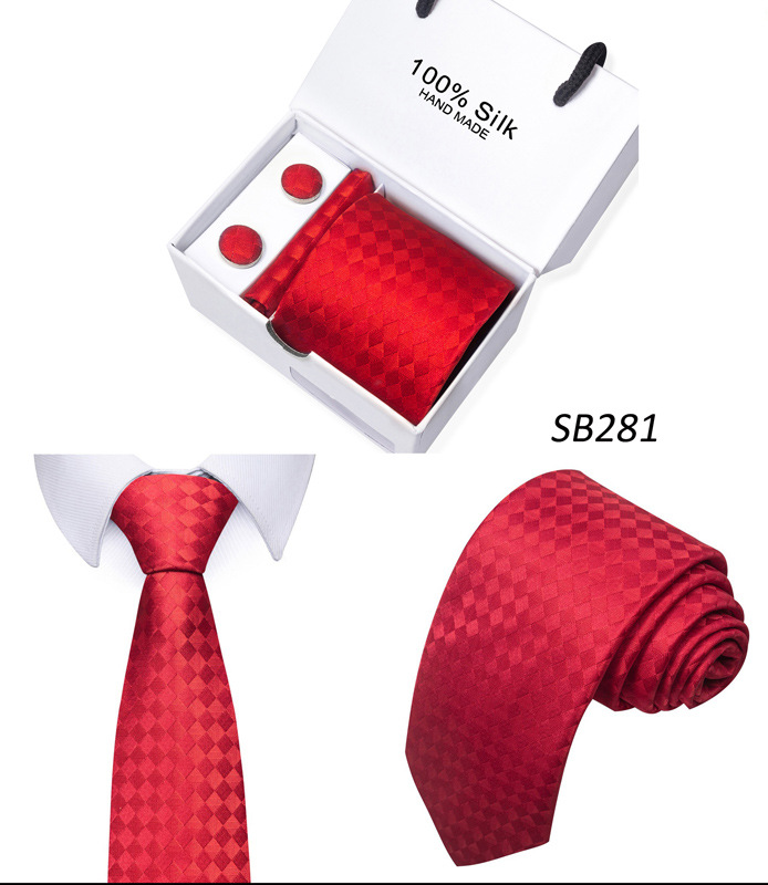 Set di scatole regalo nere da uomo, con sciarpa quadrata a righe, cravatta e cravatta nera_voghion.com