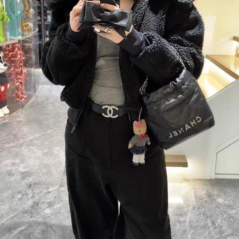 2.5 Original Style Chanel Buckle Women's Belt, Double-Sided, Suitable for Suits, Dresses, and Jeans