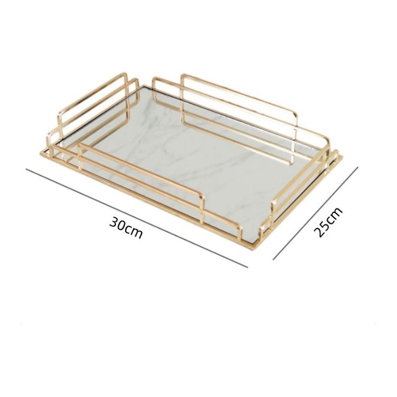 Bandeja de Servicio para Mesas de Centro, Decoración Rectangular de Lujo Ligero para Salón image 8