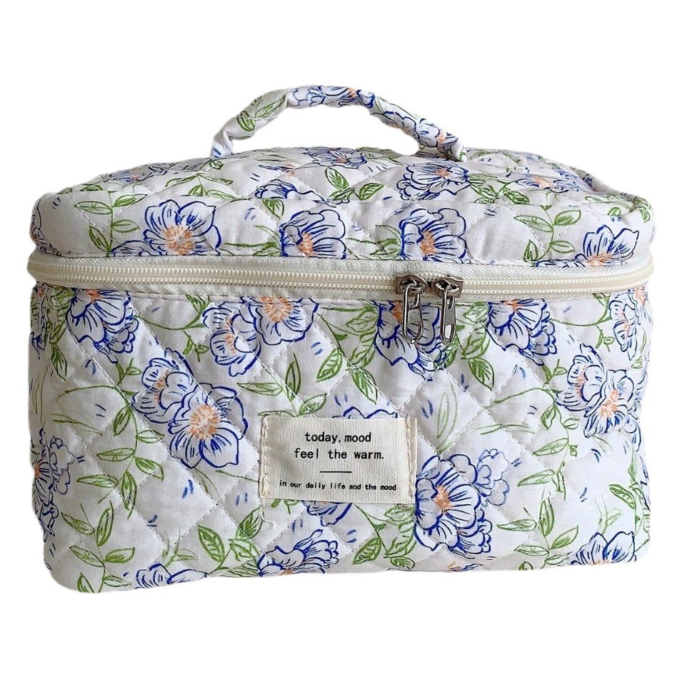 26277 bolso cosmético lindo fresco estilo pastoral de algodón de gran capacidad de almacenamiento portátil bolsa de lavado bolsa de organización para las mujeres