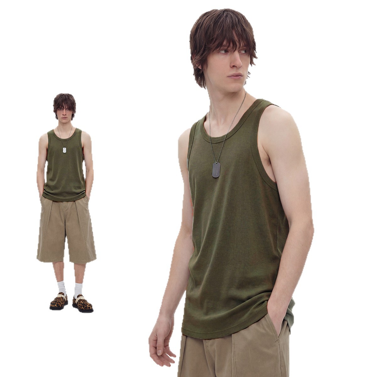 Camiseta sin Mangas Deportiva para Hombre Poliéster Resistente al Desgaste para Ocio