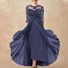 Lace shiffon long skirt, evening dress, 2024 years, European style, suitable for import, for bridesmaid