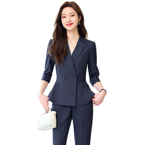 High-end blazer women's summer three-quarter sleeve thin 2024 new temperament professional goddess style suit suit thin