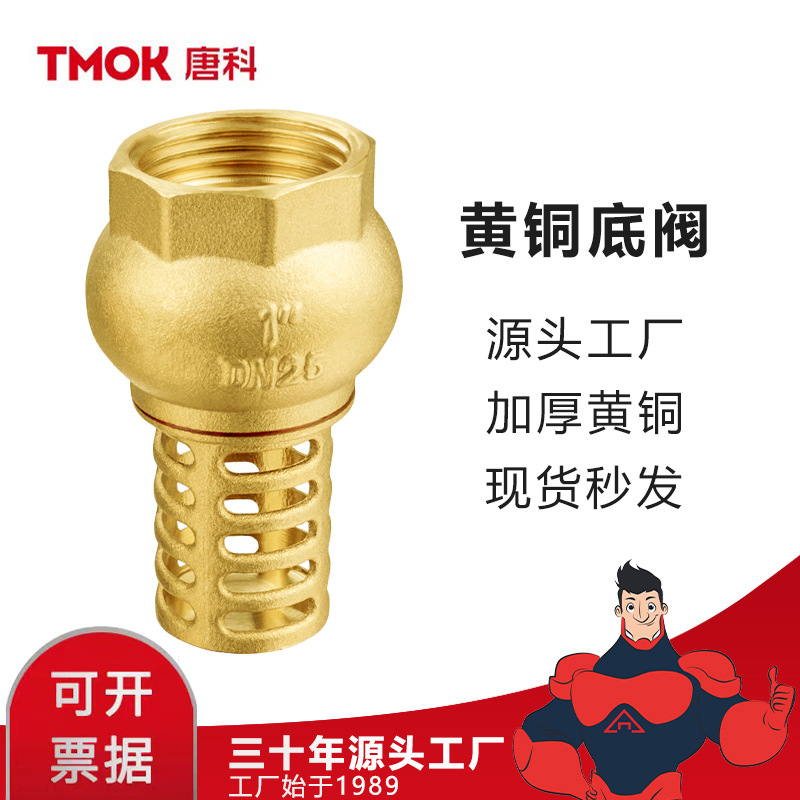 唐科黄铜过滤螺纹水泵底阀立式底部耐用单向防爆防倒流止回阀配件