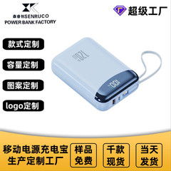 跨境新款超级快充10000毫安充电宝便携迷你共享带线移动电源厂家