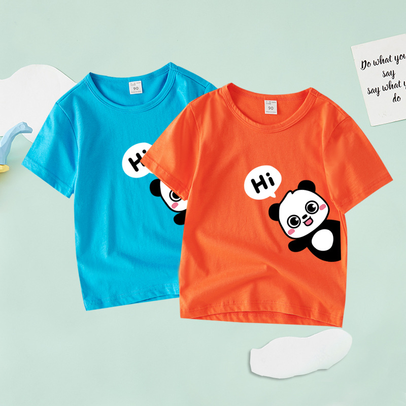 夏の子供服の中童純綿半袖tシャツの上着は国境を越えてアマゾンの子供服を卸売りします。