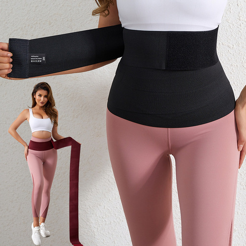 Velcro elastic wrap belt waist seal belly reduction belt trainer women's sports belt