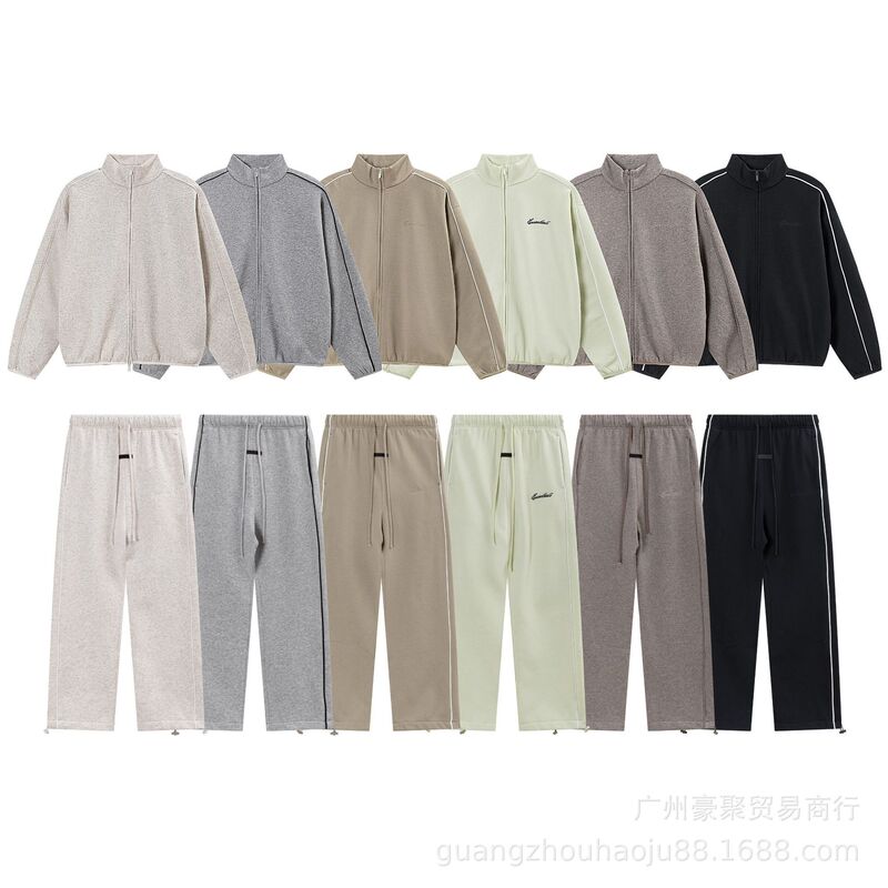 25 New European and American Export Models, Popular on Amazon, Trendy Styles for Men and Women, High Street Fleece-Lined Casual Pants and Sportswear Set