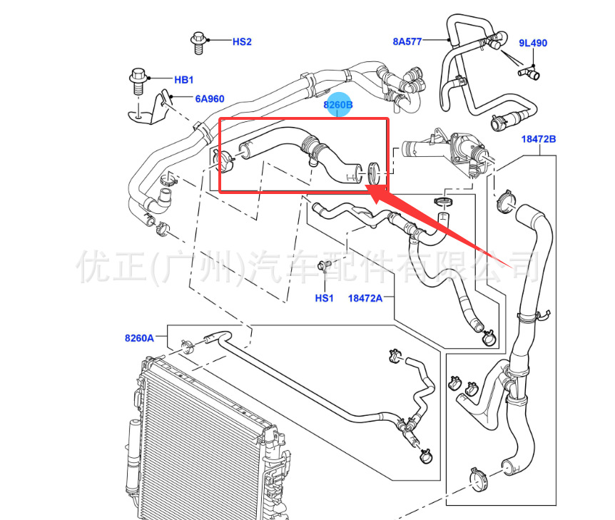 Pch500941 Is Suitable for Jaguar Land Rover Sport Range Rover 2005-2009 Hose Auto Parts