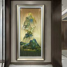 走廊走道苏绣装饰画织锦刺绣迎门玄关挂画千里江山新中式壁画批发