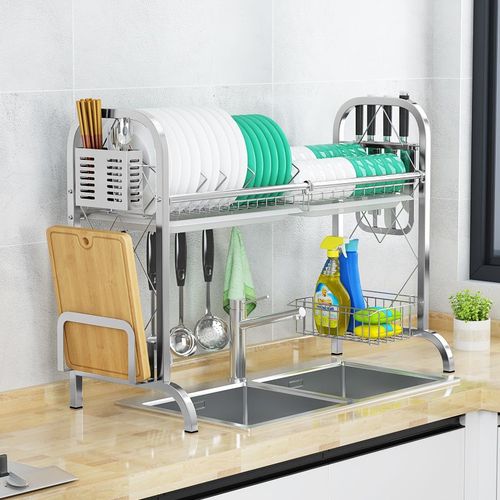 厨房水槽架加厚不锈钢台面落地置物架水龙头沥水碗碟收纳架放碗筷