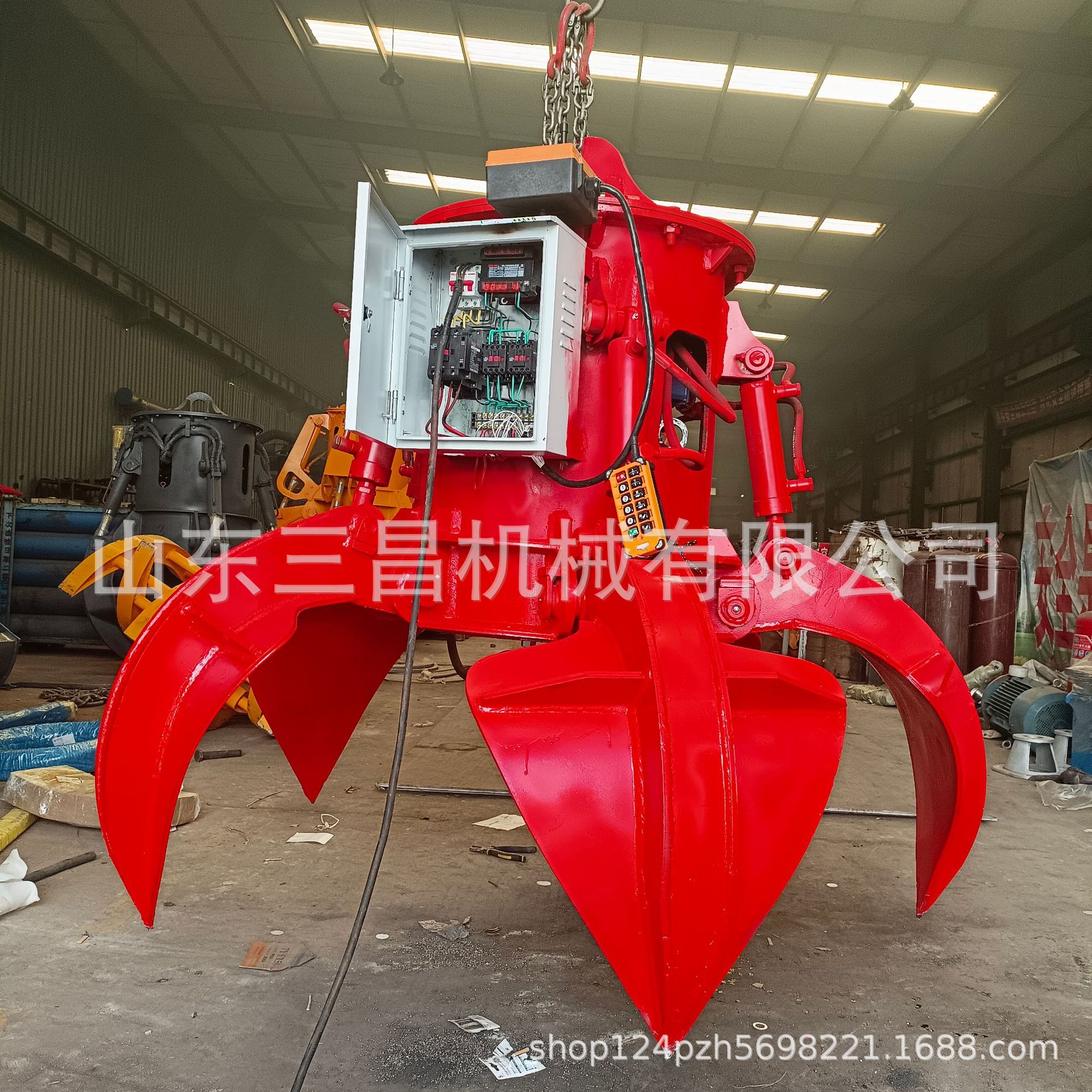 三昌机械小型六瓣抓垃圾废弃物抓梅花抓 仓储行车吊莲花抓钢机