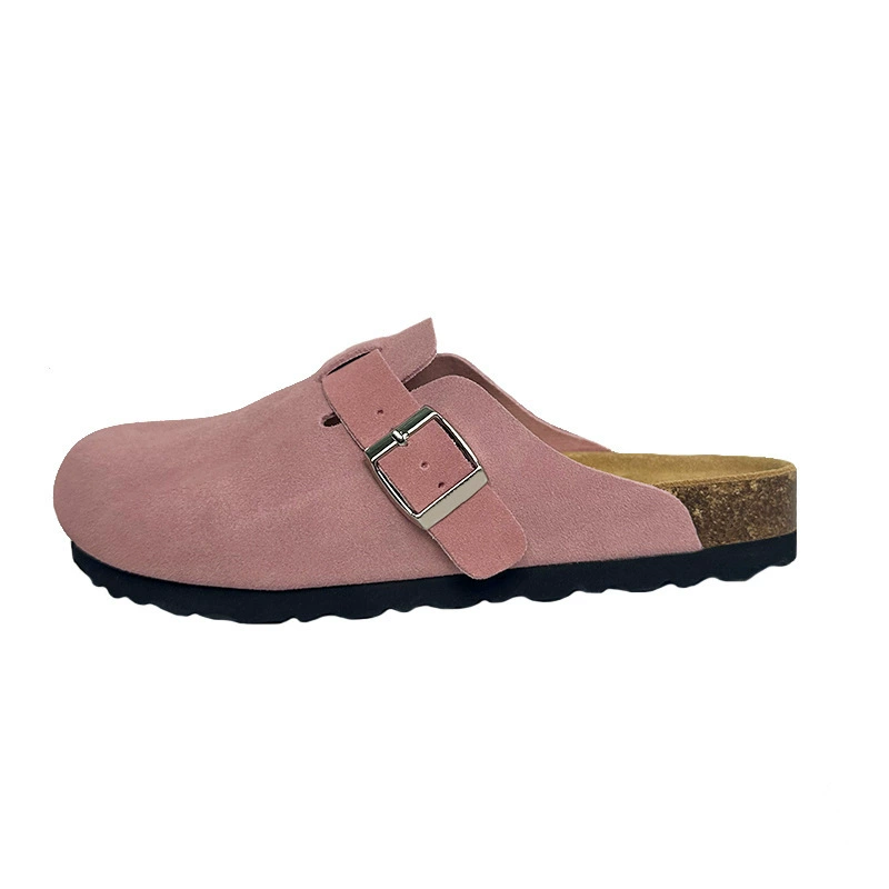 Клогы (Birkenstock) унисекс, натуральная кожа, толстая пробковая подошва, слип-он