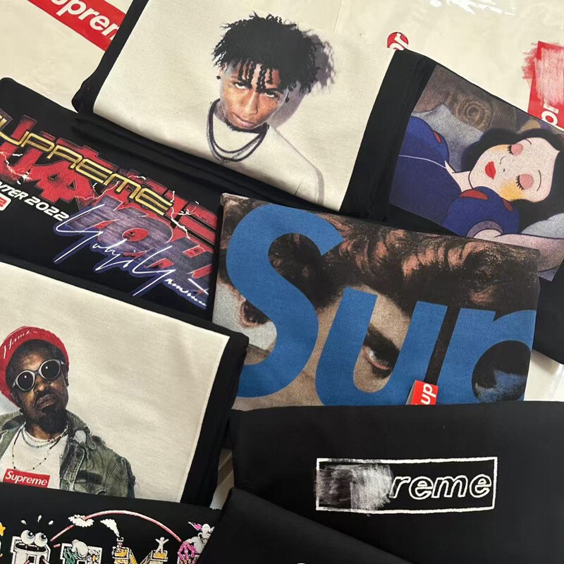 Retro High Street Short-Sleeved T-Shirt American Trendy Ins Tops for Men and Women Football Top Color-Blocked Football Short-Sleeved Jersey