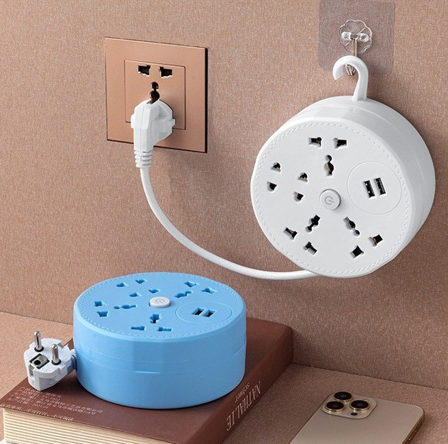 zócalo de almacenamiento USB con gancho colgante, enchufe de bobinado retráctil, enchufe de bobinado, disco giratorio, enchufe de disco redondo