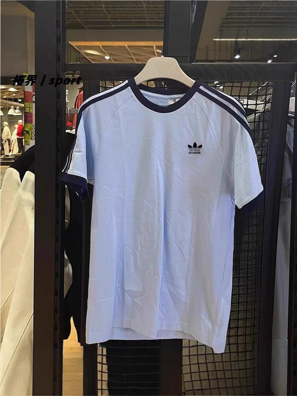 三叶草刺绣LOGO短袖T恤女圆领半袖上衣男夏季纯棉衣服套头衫体恤|undefined
