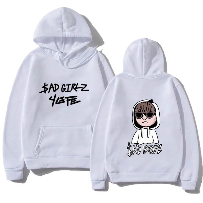 2025 sudadera con estampado de niño triste para hombre, sudadera de hip-hop para niña Harajuku, regalo de música elegante, suelto casual