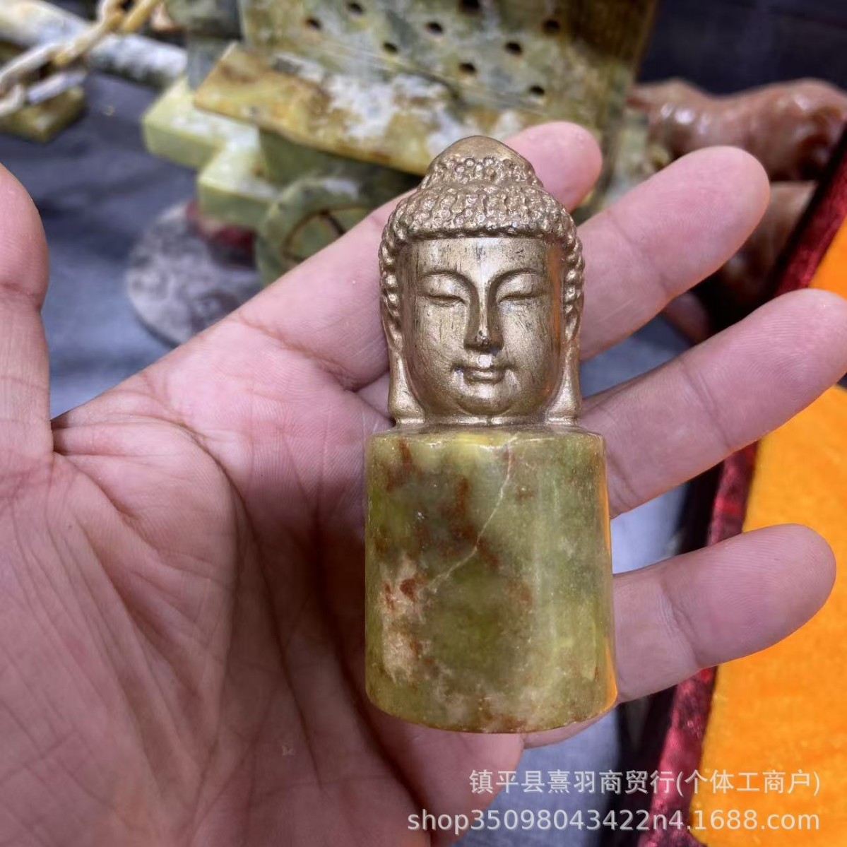 골동품 금박 불상 물개