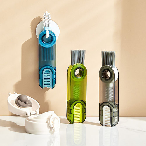 Cup cleaning brush three-in-one cup brush water cup cleaning artifact baby bottle thermos cup unique cup mouth gap brush