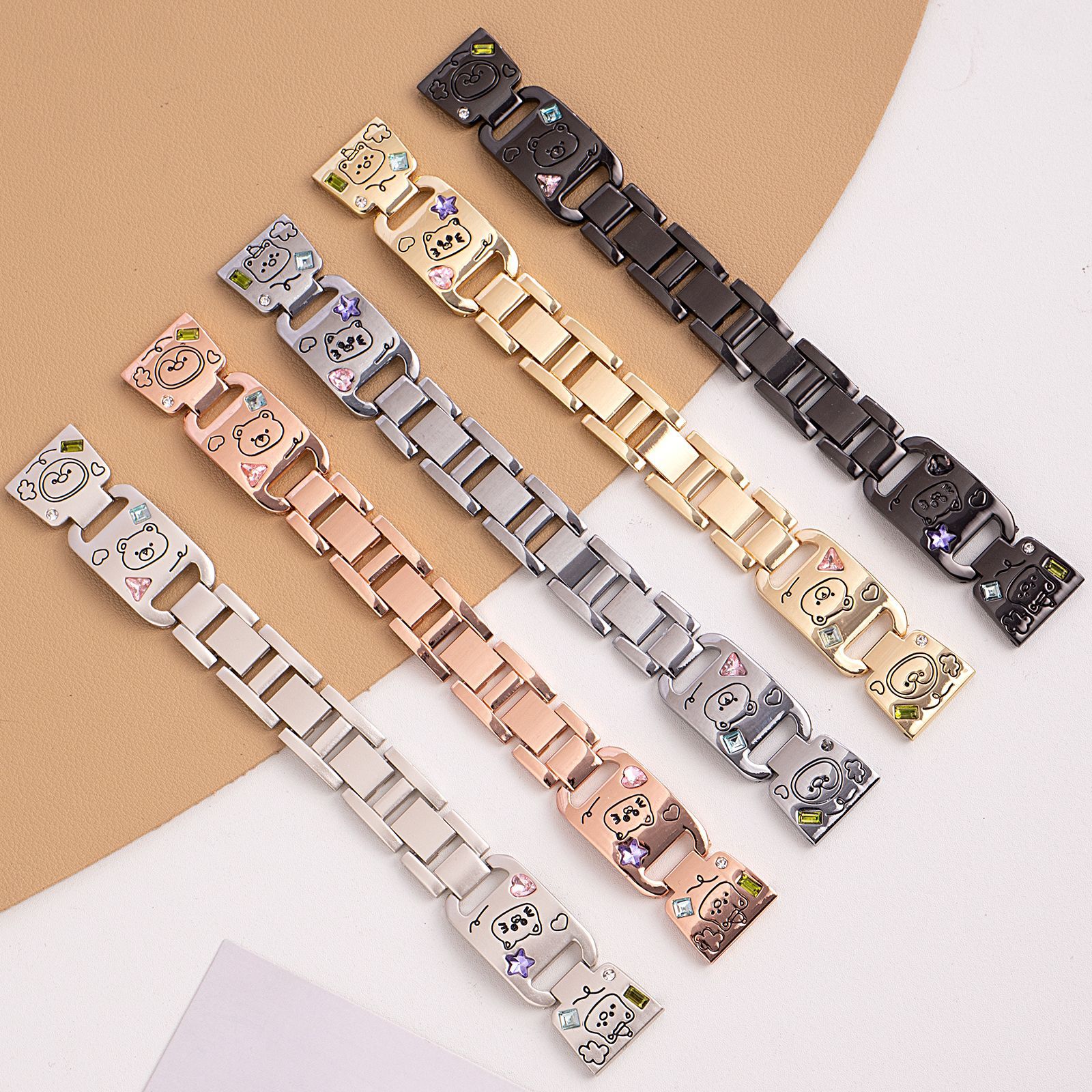 Dây đồng hồ thích hợp dùng cho Apple iwatch8/9/10 dây đồng hồ dễ thương dành cho nữ bằng kim loại Haoshi applewatch