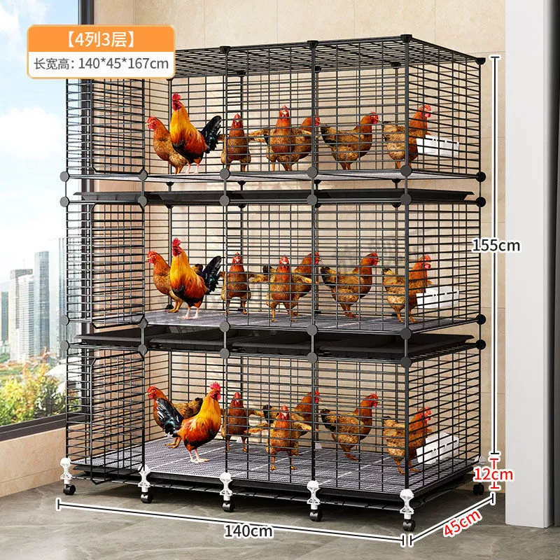 Клетка для кур, многослойная, трехслойная, большая, очень большая, бытовая, железная клетка, курятник, клетка для разведения, курятник для птицы, гуся, утки, курятник, автоматическая очистка фекалий