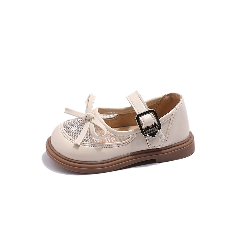 Shoes for leather shoes, children's footwear with bow for princess, Korean style