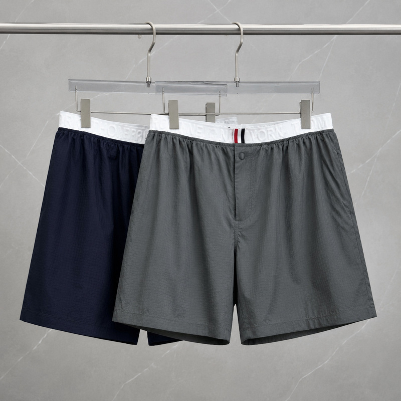 Tb Men's Summer Casual Shorts British Style Color-Blocked Straight-Leg Five-Quarter Pants Men's Summer Pants Mid-Waist Shorts