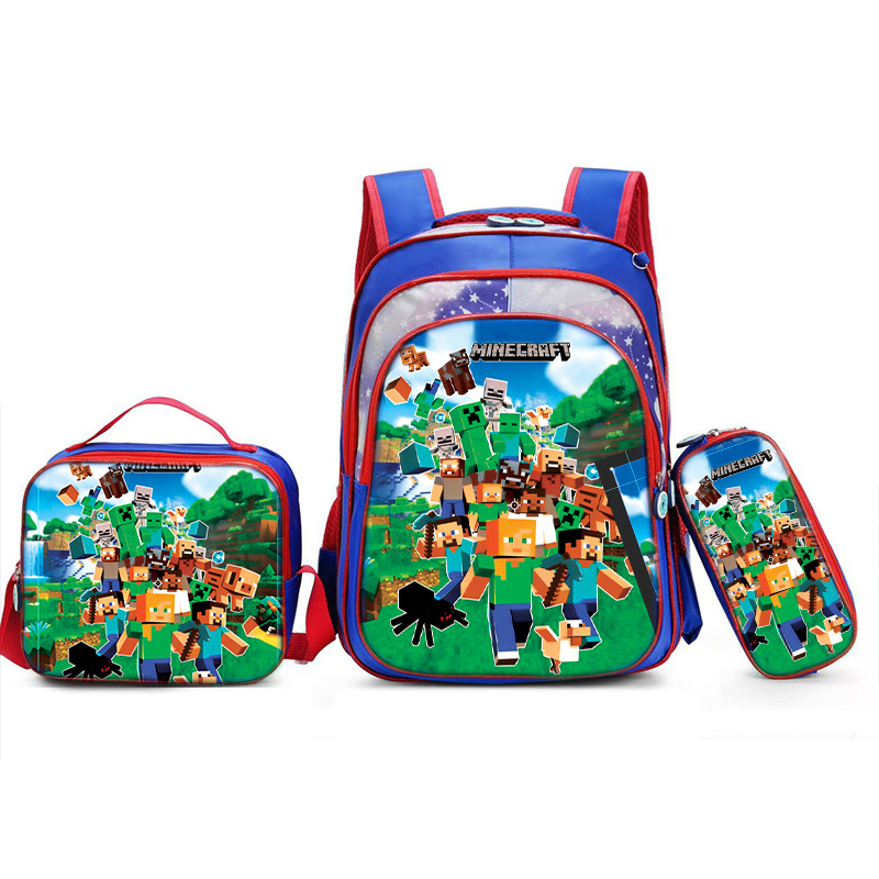 Nuevo Kpop América del Sur 16 pulgadas tres piezas juego de tirón para niños 3D brujas caza mochila de hombro para estudiantes doble espalda