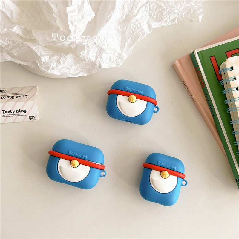 Cartoon Doraemon AirPods Pro3 Apple Bluetooth Headphone Case 2/4 Generation Cute Silicone Protective Cover Suitable