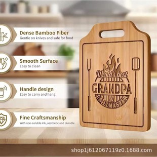 Cross-Border Bamboo Kitchen Cutting Board Portable Fruit and Vegetable Chopping Board Wooden Pizza Steak Deli Plate