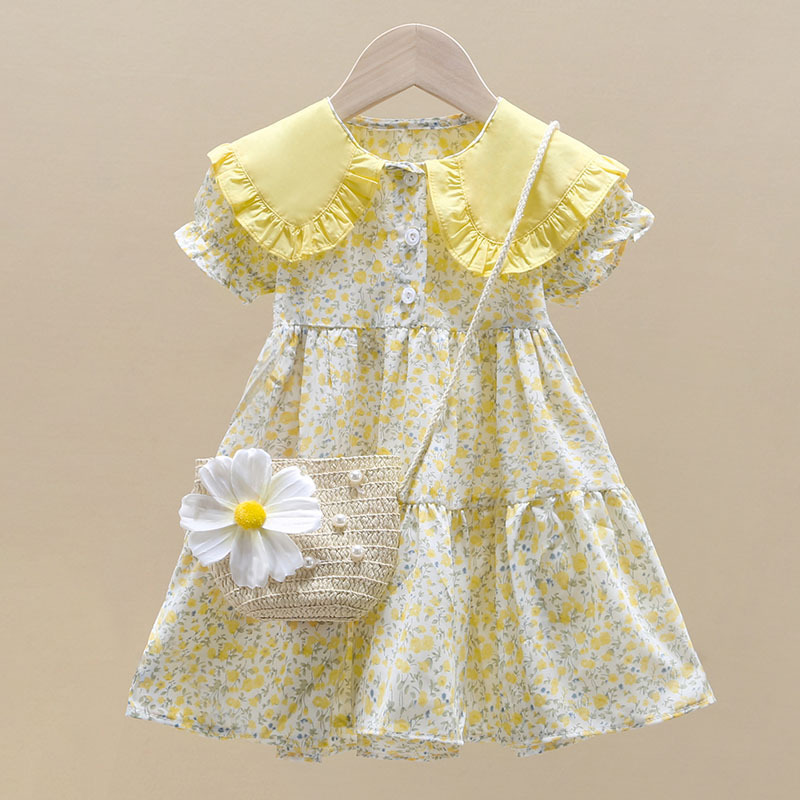 Girls' Summer Stylish dress Baby Floral Dress 2024 New Summer Dress 3 Year Old Girl Princess Dress Girls' Summer Stylish dress Baby Floral Dress 2024 New Summer Dress 3 Year Old Girl Princess Dress