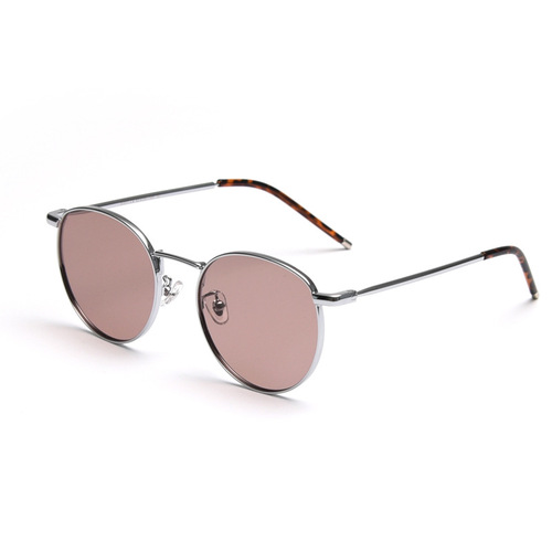 D017 Korean style polarized metal sunglasses sunglasses for women with round frame retro ins personalized glasses for men