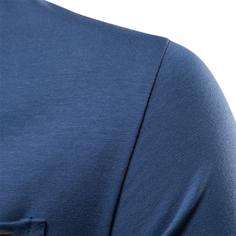 Sommer Freizeit Mode Trend Sport Slim Fit Reine Baumwolle Tasche Herren T-Shirt Kurzarm_voghion.com