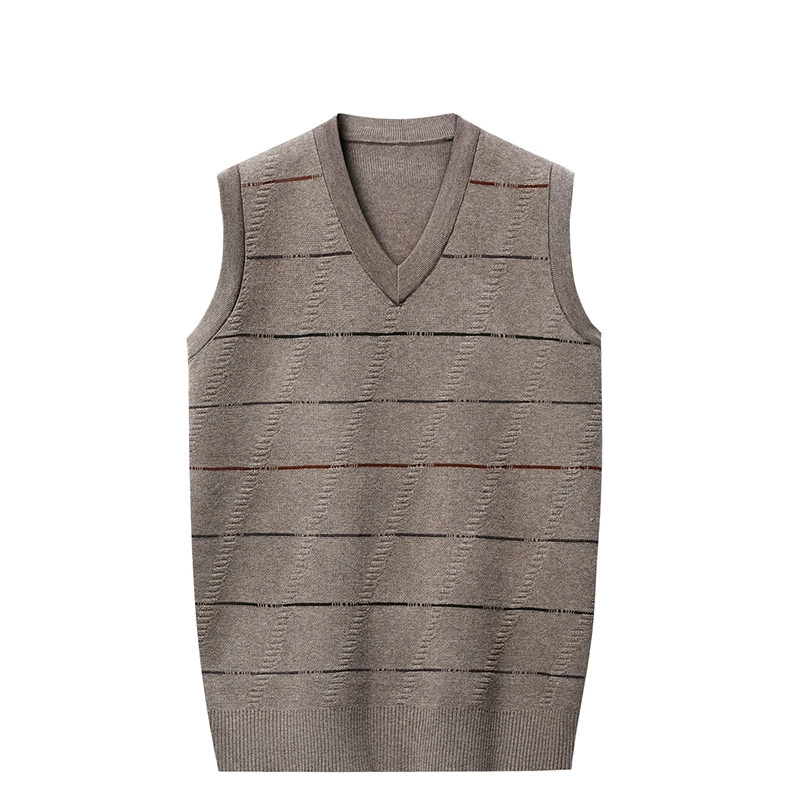 Knitted sweater, spring vest sleevless, universal set for leisure, slim fit, V-neckline