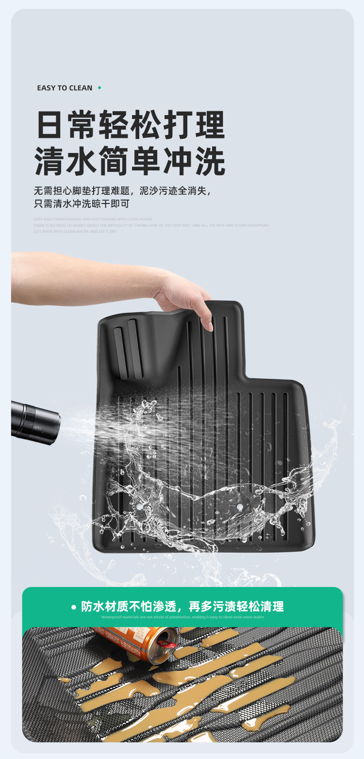 Suitable for 24-26 Models of Ledao L60 Car Floor Mats, Dirt-Resistant, Waterproof, Environmentally Friendly Tpe Floor Mats, Special Car-Specific Floor Mats