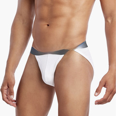 KVF New Men's Three-Piece High-Waist Triangle Briefs Classic Sexy Return Elastic Cotton Solid Color Men's Briefs