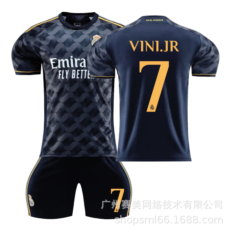 2324 Real Madrid fuera de zafiro azul Jersey N ° 10 Modrich 7 Winnie Croc 5 Bellingham fútbol uniforme traje