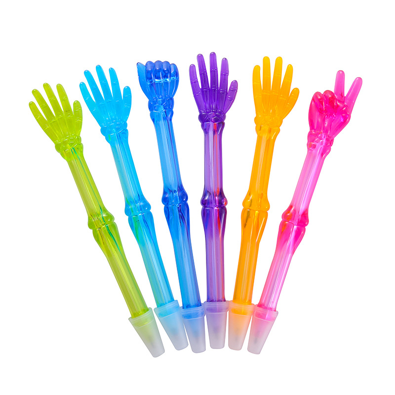 Bolígrafo transparente para dedos Papelería creativa Bolígrafo de modelado de gestos Premios de estudiantes Regalo de oficina Bolígrafo de firma aceitoso