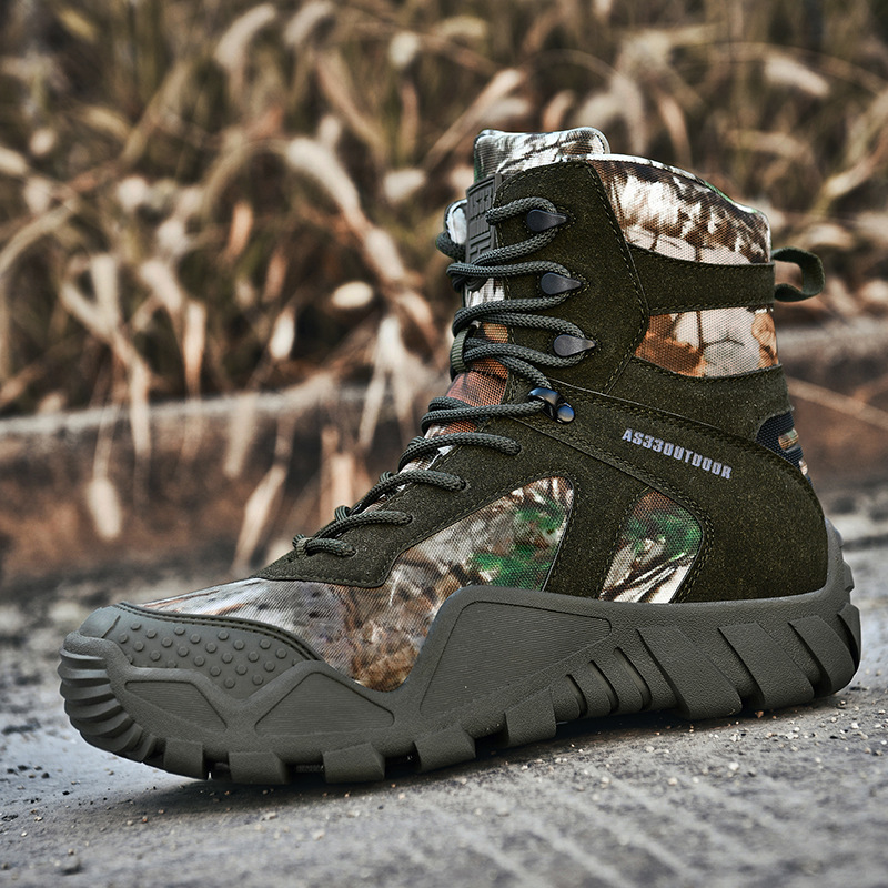 Grandes botas de entrenamiento de campo al aire libre, zapatos de montaña de alta altura, nuevos zapatos turísticos de hombre de otoño y invierno para esquí.