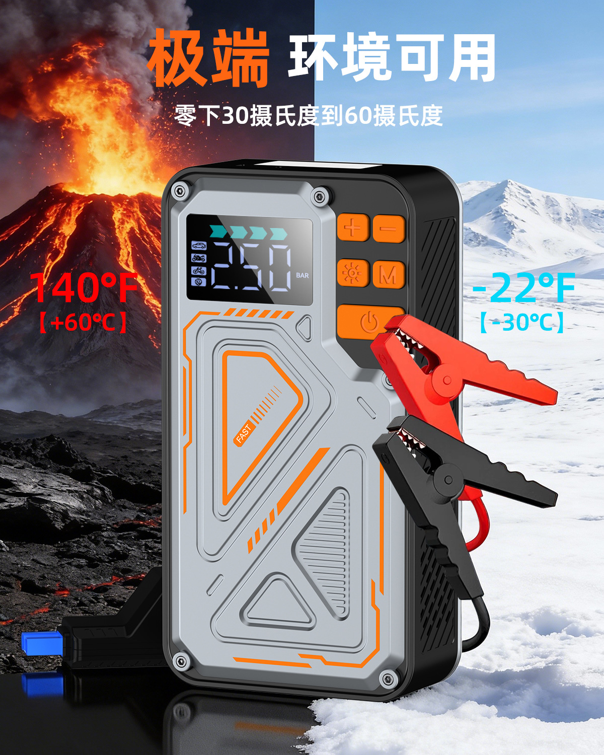 Car Emergency Starting Power Supply, Large-Capacity Vehicle-Mounted Ignition and Power Supply All-In-One Machine, Emergency Ignition and Air Pump