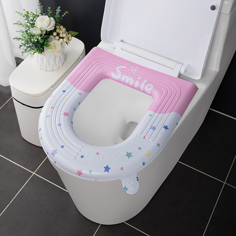 Cuatro temporadas de dibujos animados EVA impermeable adhesivo inodoro universal cubierta cojín de inodoro de verano hogar anillo inodoro cojín de inodoro