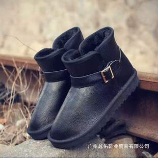 Men's Waterproof Leather Cotton Shoes Plus Velvet Four-Season Warm Snow Boots Non-Slip Men's Shoes One-Leg Short Cotton Boots