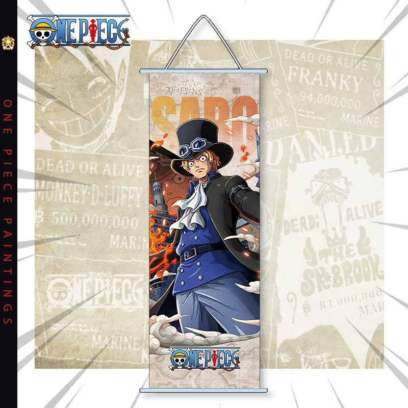 Картина на подвесе One Piece аниме, двухмерный шелк, настенное украшение для комнаты