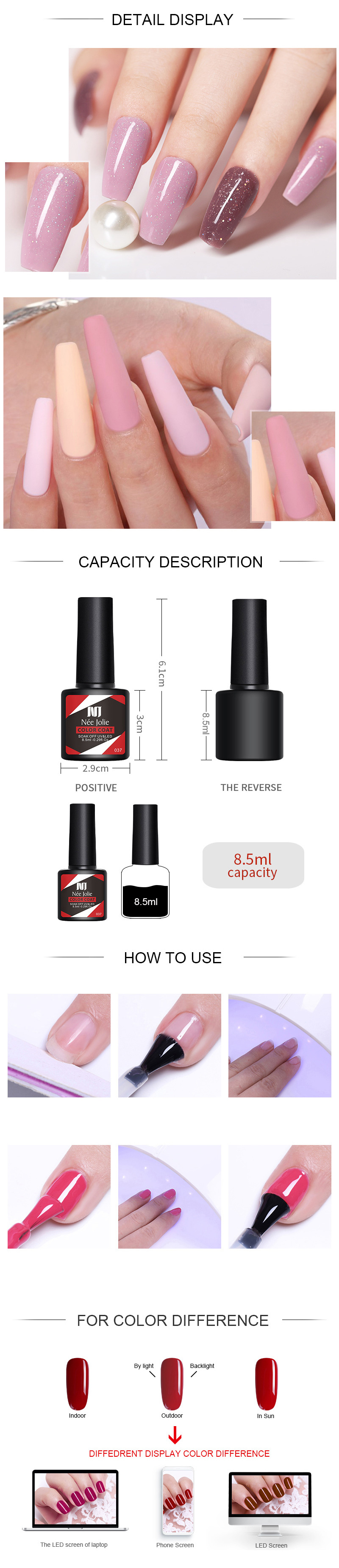 Nagellack Set Uv Gel Mit Base Und Top Coat 6 Farben Set_voghion.com